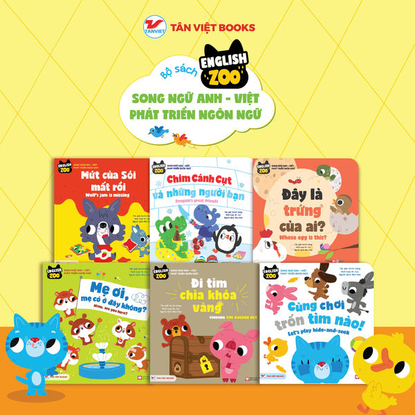 Combo 6 cuốn English Zoo: Sách tương tác Song ngữ Anh Việt - Phát triển ngôn ngữ (New)