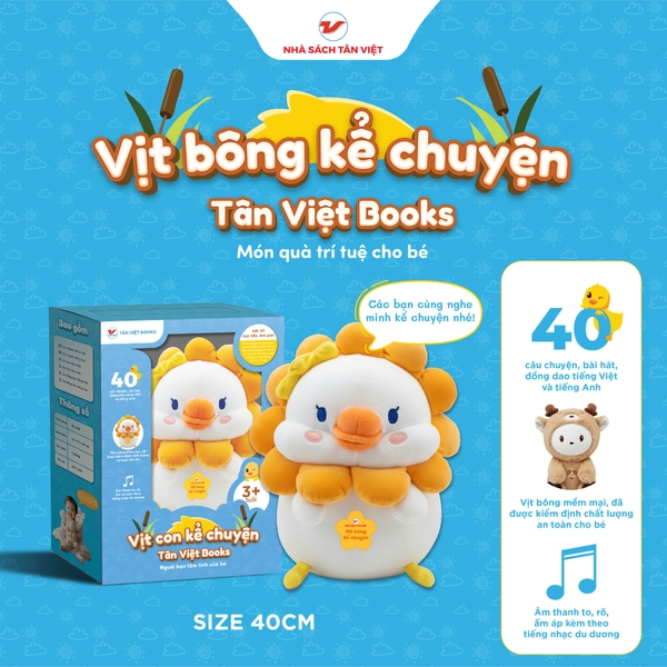 Vịt bông kể chuyện - Size 40cm - Món quà trí tuệ cho bé