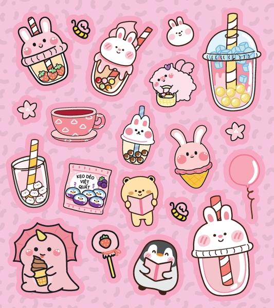 Combo 4 Cuốn Sách Tô Màu Tương Tác Trà Sữa Boba - Phát Triển Đa Giác Quan