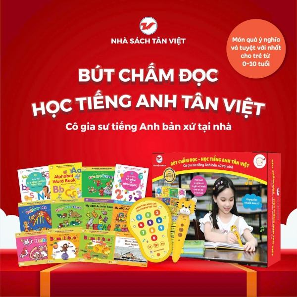 Bút chấm đọc - Học tiếng Anh Tân Việt (Trọn bộ 1 Bút + 12 cuốn sách)