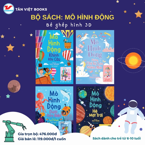 Bộ sách: MÔ HÌNH ĐỘNG - Bé ghép hình 3D