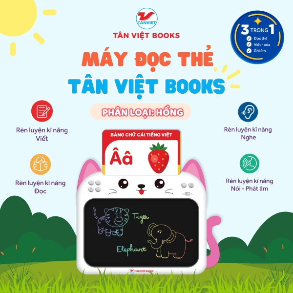 Máy Đọc Thẻ Tân Việt Books - Hồng