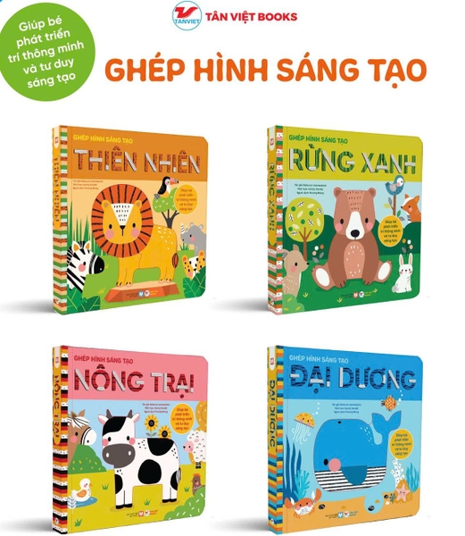 Combo 4 cuốn: Ghép hình sáng tạo - Giúp Bé Phát Triển Trí Thông Minh và Tư Duy Sáng Tạo