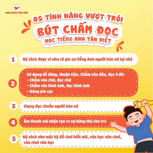 Bút chấm đọc - Học tiếng Anh Tân Việt (Phiên bản con Hổ)