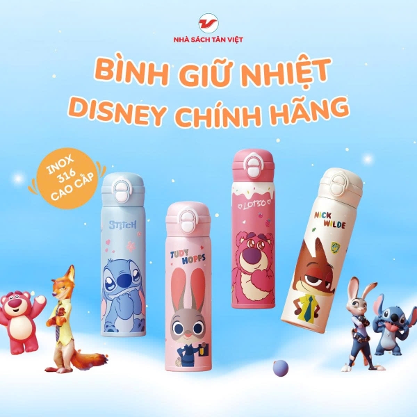 Bình giữ nhiệt D-2038  Disney Series Les Dual-Drink 500mL Gấu dâu