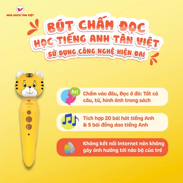 Bút chấm đọc - Học tiếng Anh Tân Việt (Trọn bộ 1 Bút + 12 cuốn sách)