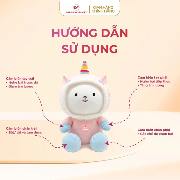 Kỳ Lân Màu Hồng Kể Chuyện Size 40cm