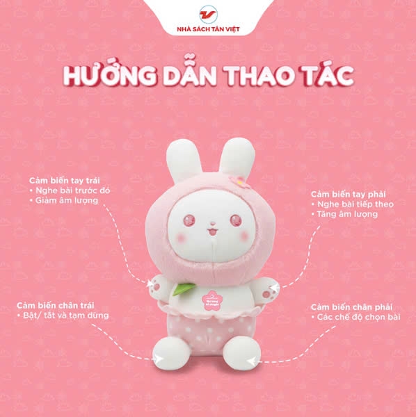 Thỏ Bông Kể Chuyện - Quần Hồng Chấm Bi - Size 40cm