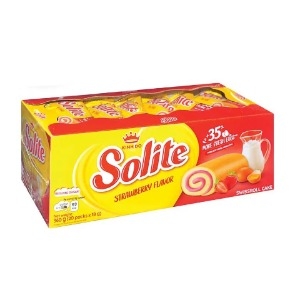Bánh Solite Vị Dâu (Hộp To 20 Gói) - ストロベリー味スポンジケーキ