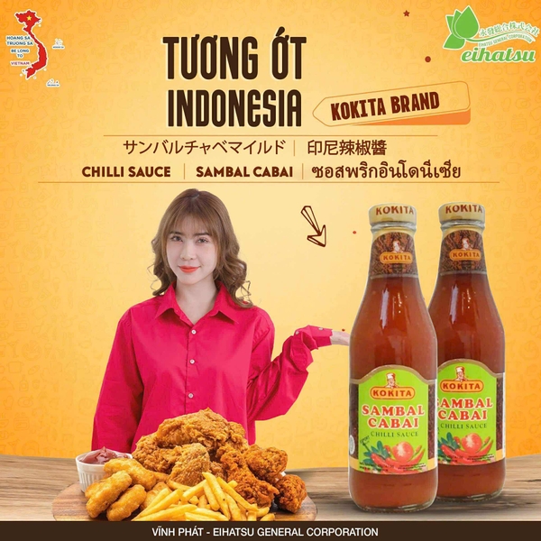 Tương Ớt INDONESIA - Sambal Cabai KOKITA/サン - 400g