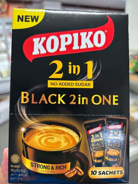 Cà Phê Đen KOPIKO - KOPIKO Black Coffee 2 in 1 - Hộp 10 Gói