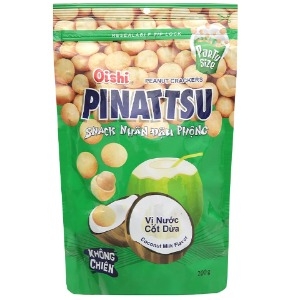 Oishi Pinatsu Snack Nhân Đậu Phộng Vị Nước Cốt Dừa - ココナッツ味ピーナッツスナック