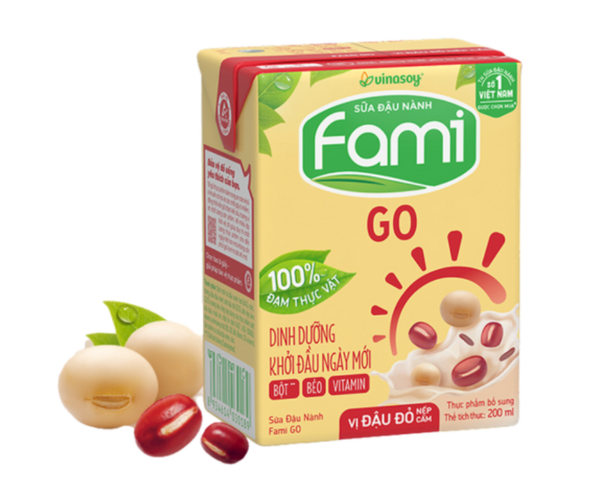 Sữa Đậu Nành Fami Hộp 200ml - Vị Đậu Đỏ - ココナッツソイミルク