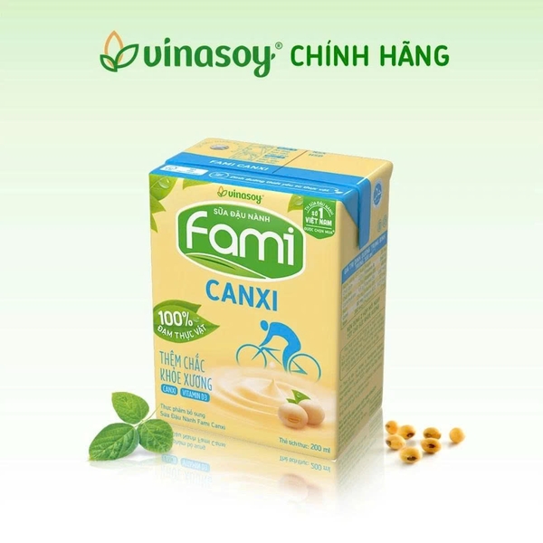 Sữa Đậu Nành Fami Canxi- カルシュムミルク Hộp 200ml