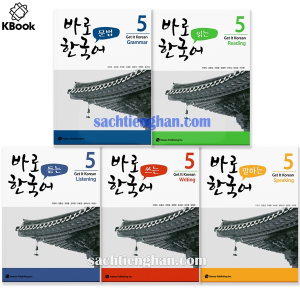 [Bản Màu] Combo New Kyung Hee 5 - 바로 한국어 5 (Nghe, nói, đọc, viết, ngữ pháp)