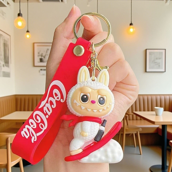 Móc Khóa labubu trượt tuyết - Dây móc dài : 10cm - Mô Hình Cao : 6cm - Nặng : 50gram - No Box : bọc túi OPP K76-T6-S6