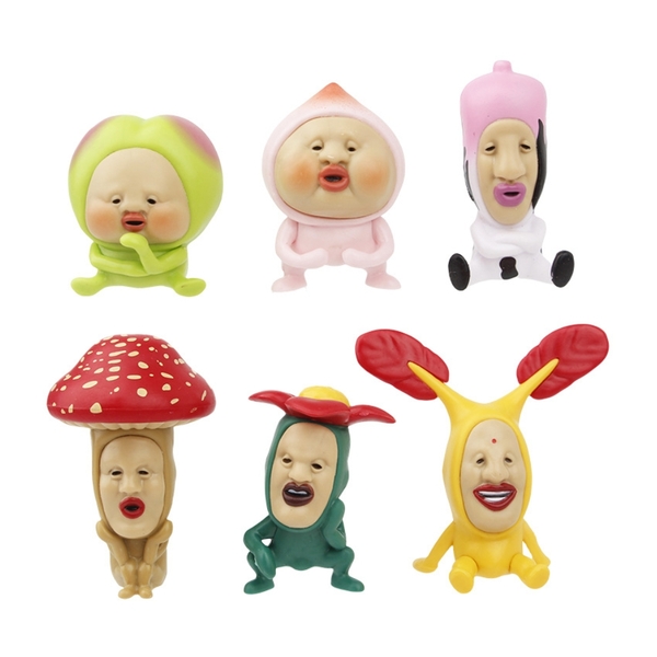 Mô Hình Bộ 6 Người cosplay hoa quả - Cao : 9cm Nặng 200gr - No box - K16-T3-S9