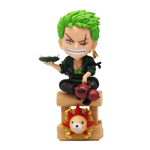 Mô Hình OnePiece Zoro Chibi Dáng ngồi - Cao 15cm - nặng 130gram - Phụ kiện : đế -  Figure OnePiece -  No box - N1-K53-T1-S1