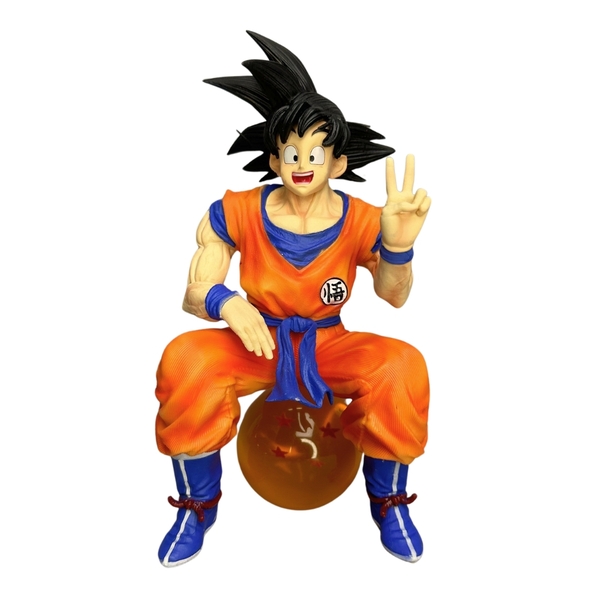 Mô Hình Songoku ngồi lên ngọc rồng - Cao 20cm - Nặng 500gram - Có Hộp màu - Figure anime Dragon ball - N1-K38-T1-S2