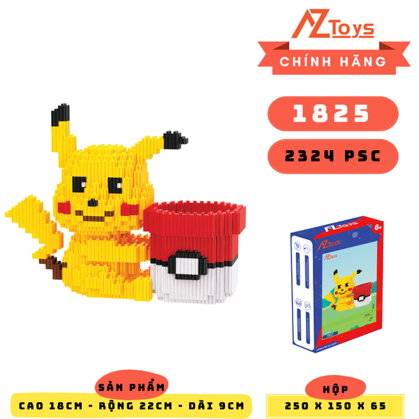 MÃ 1825 - Pikachu Hộp Bút - Sỉ Lẻ 55k - Sỉ Thùng 45k - Thùng 48 con