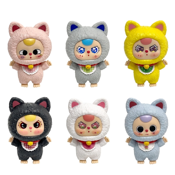 Mô Hình bộ 6 baby three mèo thần tài - Cao : 10cm - Nặng : 500gr - Hộp Màu - K32-T1-S4