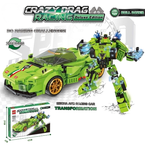 Đồ Chơi Lắp Ghép Lego Autobot Màu xanh , 2 in 1  - 277 hạt - Full Box - Sku : LG-43-04