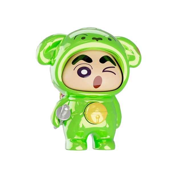 Móc Khoá mô hình shin đầu gấu màu xanh lá cây - cao : 9cm - figure shin - Hộp Màu n5