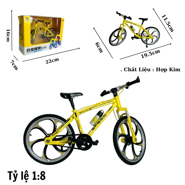 Mô Hình xe đạp vàng địa hình 1:8 Hợp kim - Dài 19.5cm - rộng 6cm - cao 11.5cm - nặng ~ 500gram - FULL BOX : box màu SKU : oto316 - N3-K12-T4-S3