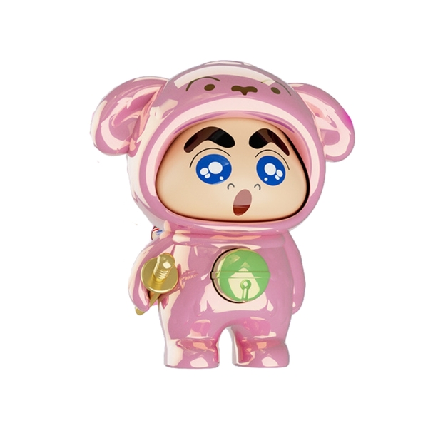 Móc Khoá mô hình shin đầu gấu màu hồng bóng - cao : 9cm - figure shin - Hộp Màu - K78-T4-S12