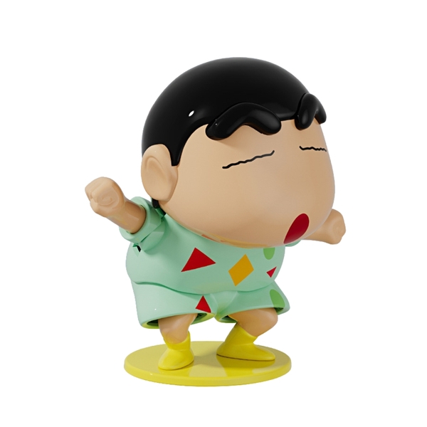 mô hình shin bút chì áo xanh nhạt lắc mông - cao : 10cm - figure shin - hộp màu -K75-T4-S10