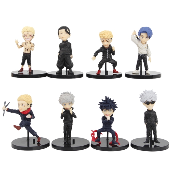 Mô Hình Jujutsu Kaisen bộ 8 chú thuật hồi chiến - Cao 8-9cm - nặng 200gram - No Box : bọc túi OPP - Figure anime Jujutsu Kaisen - N3-K43-T1-S2