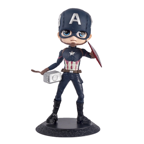 Mô Hình Captain America Dáng Đứng Cầm Búa Khiên – Cao 15cm – Nặng 200gram – Figure Marvel – No Box - K17-T2-S5