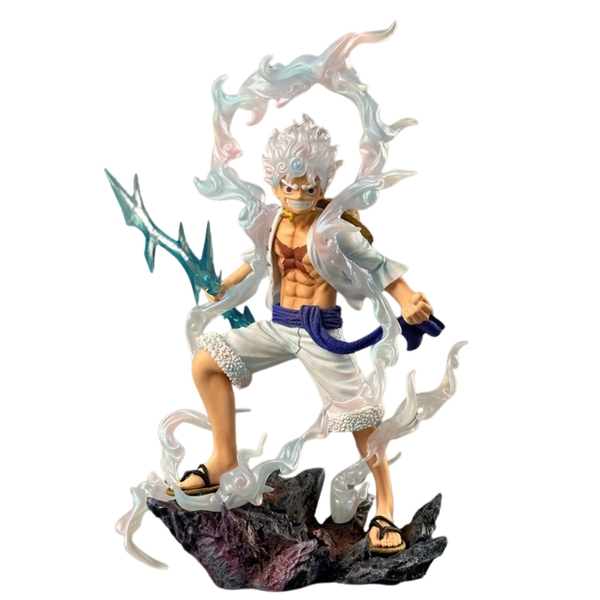 Mô hình OnePiece Luffy gear 5 đứng đá tay cầm sét - Cao 28cm - nặng 600gram - Phụ kiện : Sét - Figure One Piece - Hộp Carton