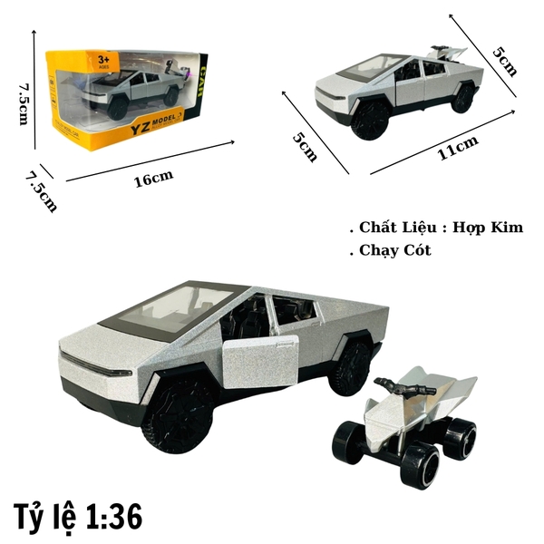 Mô Hình xe Tesla xám tỉ lệ 1:36 Hợp kim có thể mở cửa - bánh sau chạy cót - Dài 11cm - rộng 5cm - cao 5cm - nặng : 500gram - FULL BOX : box màu SKU : oto436 - K66-T2-S9