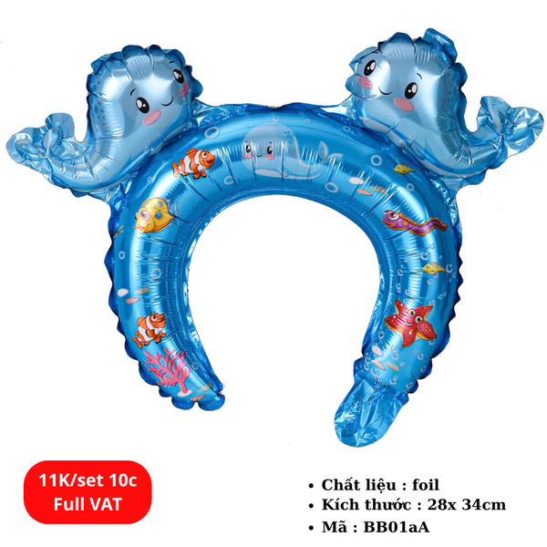 Set 10 Bóng bay đội đầu dễ thương - SKU : BB01aA -(VAT: 011-01-7) K18-T1-S10