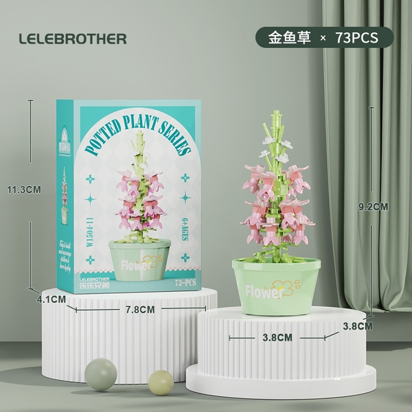 Combo 3 bộ Lắp Ghép Lego hoa kim ngư thảo - 73 hạt - Full Box - Sku : LG-W1504-11-C (VAT 001-C3-11) - K115-T2-S11