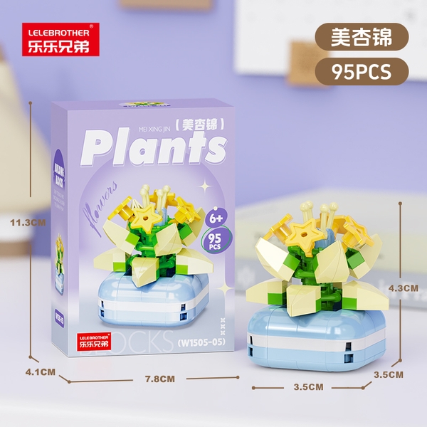 Combo 3 hộp lắp ghép cây hoa 95pcs. SKU: LG-W1505-05-C ( VAT 001-C3-11 ) K115-T3-S5