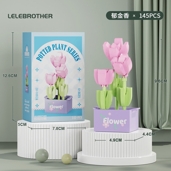 Combo 2 bộ Lắp Ghép Chậu Hoa Tulip - 145pcs - Full Box - Sku : LG-W1604-02-C - ( VAT 001-C2-11 ) - K126-T2-S2