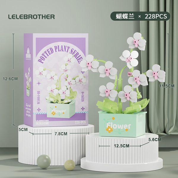 Combo 2 bộ Lắp Ghép Chậu Hoa Lan Hồ Điệp- 228pcs - Full Box - Sku : LG-W1604-08-C - ( VAT 001-C2-11 ) - K126-T2-S8