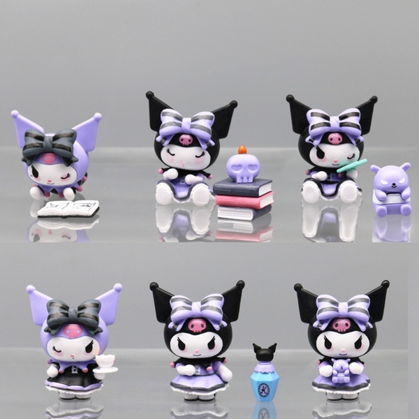 Mô Hình Kuromi bộ 6 hộp kuromi bản B - Cao 6-7cm - Nặng 500gram - Bọc Túi Opp - Hộp Màu - N3-K34-T1–S2