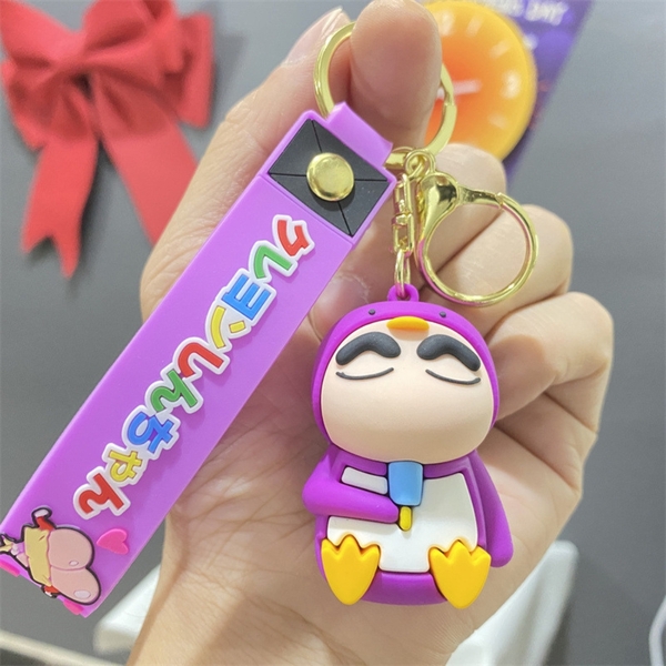 móc khóa shin cosplay chim cánh cụt - dây dài 11cm mô hình cao 6cm - nặng : 50gram - no box K79-T4-S1
