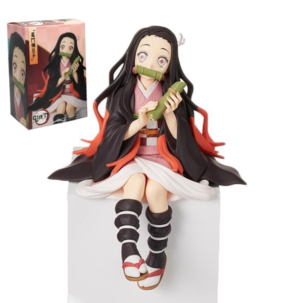Mô Hình Kimetsu No Yaiba Nezuko dáng ngồi cao 13cm - Figure Thanh gươm diệt quỷ - Có Vỏ Hộp màu