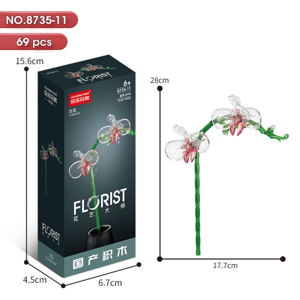 Bộ Lắp Ghép Cành Hoa Phong Lan 69pcs. SKU: LG-8735-11 (VAT 001-06-11) - K129-T3-S11