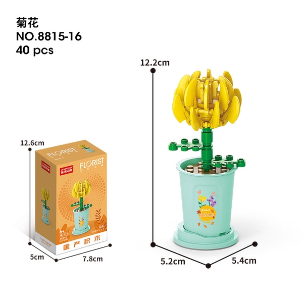 Combo 2 Bộ lắp ghép Hoa cúc mùa thu 40pcs. SKU: LG-8815-16 (VAT 001-C2-11) - K122-T3-S4