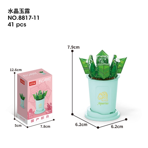 Combo 2 Bộ lắp ghép Hoa- Cung Bảo Bình 41pcs. SKU: LG-8817-11 (VAT 001-C2-11) - K131-T3-S11