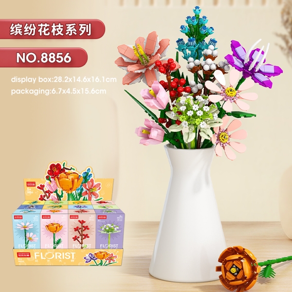Combo 12 Mẫu Bộ Lắp Ghép Cành Hoa. SKU: LG-8856 (VAT 001-C12-120)