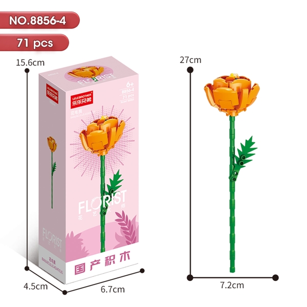 Bộ Lắp Ghép Cành Hoa Mẫu Đơn 71pcs. SKU: LG-8856-4 (VAT 001-06-11) - K134-T1-S4
