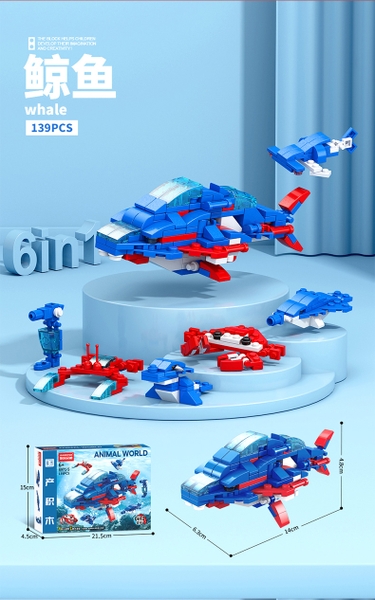 Đồ Chơi Lắp Ghép Cá Voi (6 IN 1) - 138 hạt - Full Box - Sku : LG-8971-5 (VAT 001-16-11) - K84-T2-S5 - K85-T2-S5