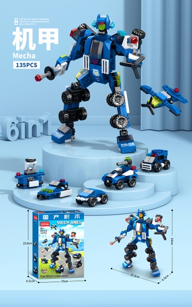 Đồ Chơi Lắp Ghép RoBot (6 IN 1) - 138 hạt - Full Box - Sku : LG-8971-6  (VAT 001-21-11) - K84-T2-S6 - K85-T2-S6