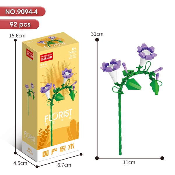 Bộ Lắp Ghép Cành Hoa Chuông Tím 92pcs. SKU: LG-9094-4 (VAT 001-06-11) - K136-T4-S4